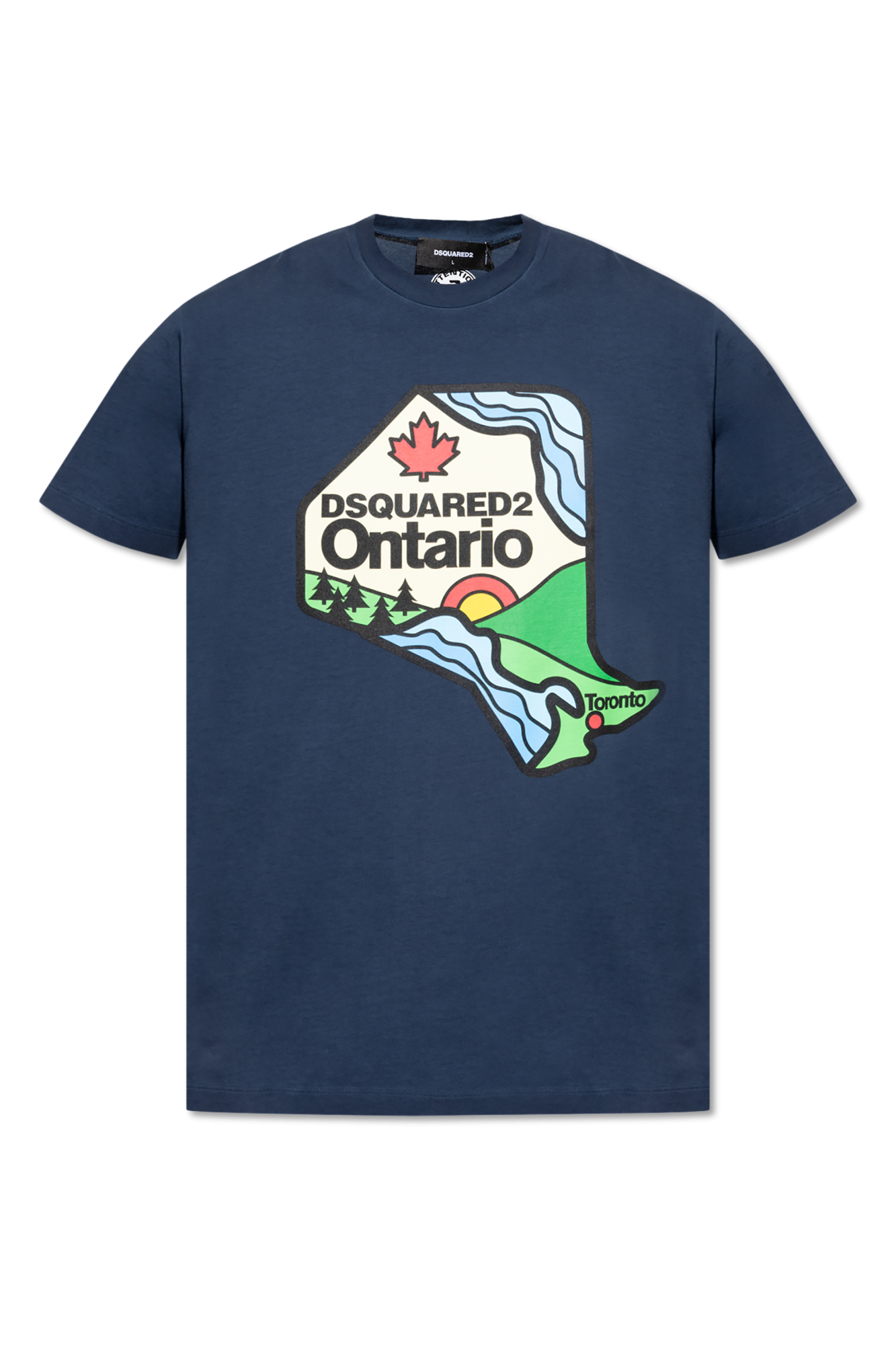 Tシャツ・カットソー DSQUARED2 Men T-shirt Navy S74GD946D20020 478 Dsquared2 Surf Board Cool T Shirt Navy 478 | ONU